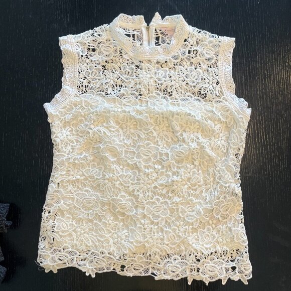 Nanette Lepore Tops - Nanette Lepore Sleeveless Lacy Blouse Top | Size Small